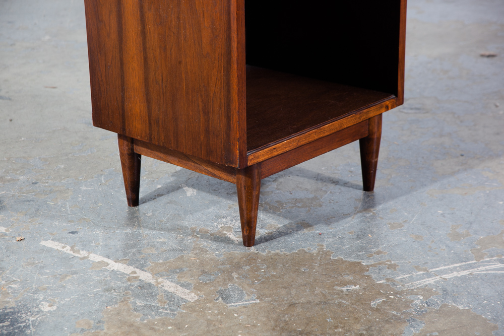 Mid Century Modern Walnut Nightstand Single End Side Table Drawer American Design Wood - Image 6