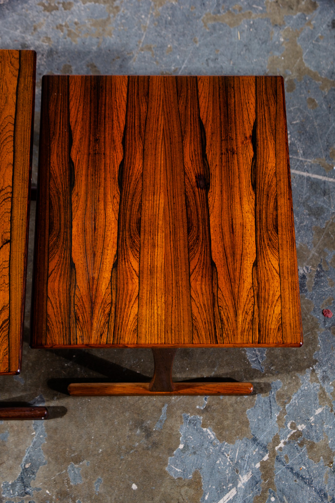 Mid Century Danish Modern Nesting Tables Kai Kristiansen Brazilian Rosewood Tile Vildbjerg End Side - Image 12