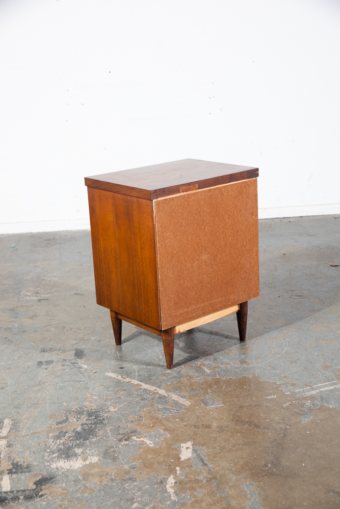 Mid Century Modern Walnut Nightstand Single End Side Table Drawer American Design Wood - Image 8