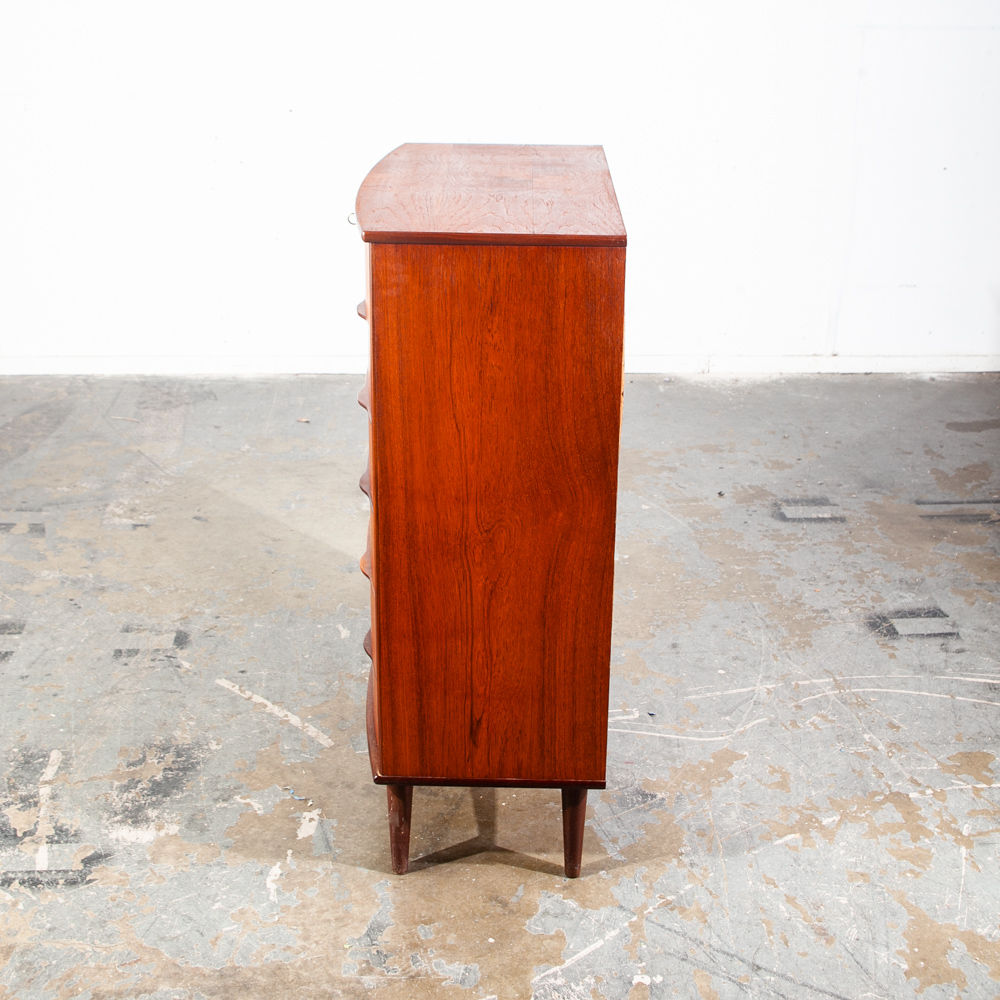 Mid Century Danish Modern Highboy Dresser Solid Teak 6 Drawer Ejsing Mobler Key Denmark Vintage - Image 6
