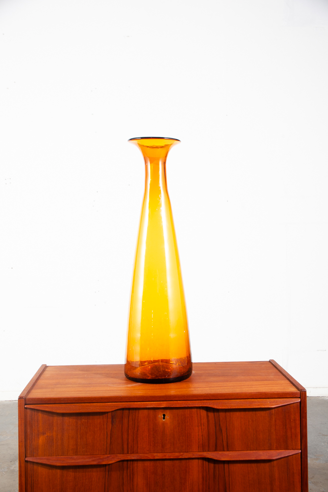 Mid Century Modern Glass Vase Lot Set 4 70s Handblown Viking Colorful Large Mcm Decorative - Image 6