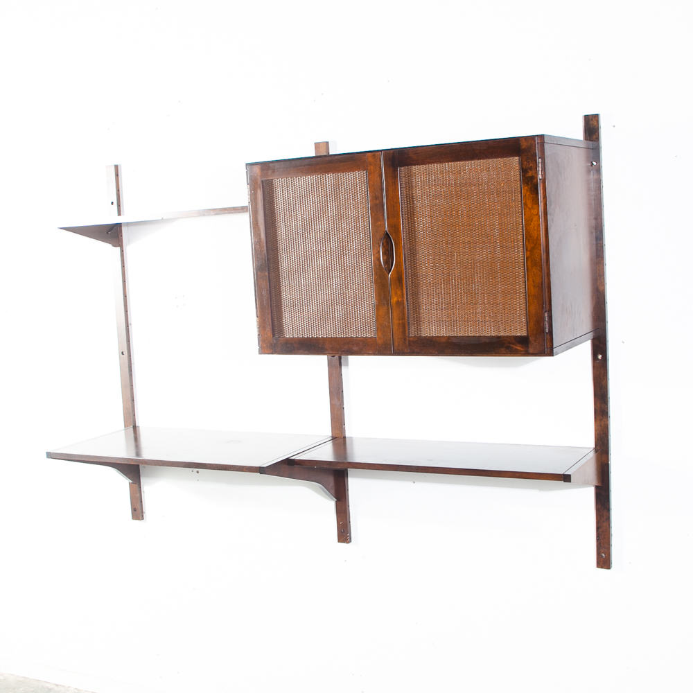 Mid Century Modern Wall Unit 2 Bay American Cabinet Modular Shelving Danish Mcm Vintage - Image 3