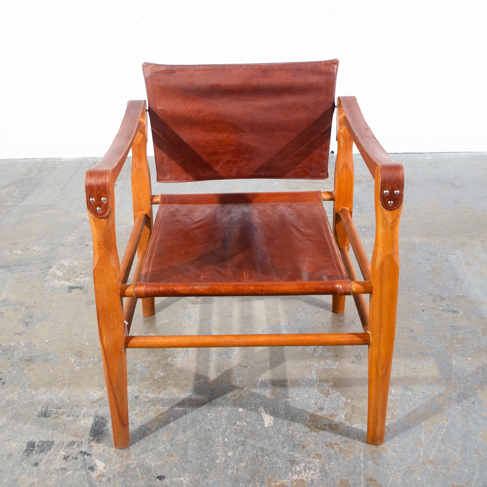 Mid Century Danish Modern lounge Chairs Safari Brown Leather Arm Kaare Klint Tan Beech Wood Denmark - Image 7