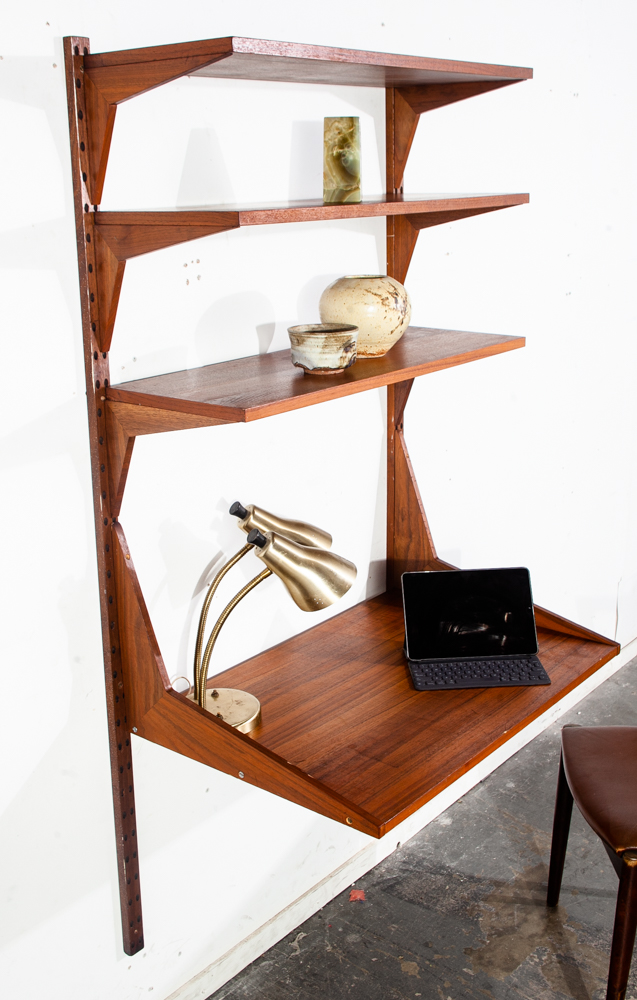 Mid Century Danish Modern Wall Unit Teak Poul Cadovius Cado Desk Modular Shelves Denmark Vintage Adjustable - Image 9