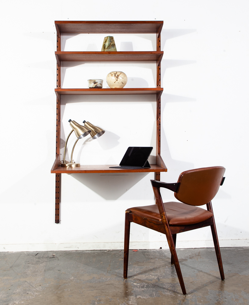 Mid Century Danish Modern Wall Unit Teak Poul Cadovius Cado Desk Modular Shelves Denmark Vintage Adjustable