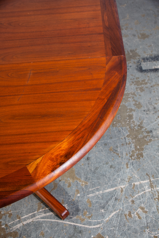 Mid Century Modern Dining Table Glenn of California Solid Walnut Round Danish Oval Denmark Kipp Stewart - Image 11