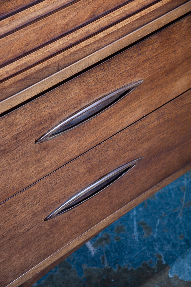 Mid Century Modern Dresser Credenza Broyhill Sculptra Brazilia 6 Drawer Danish Walnut Wood - Image 10