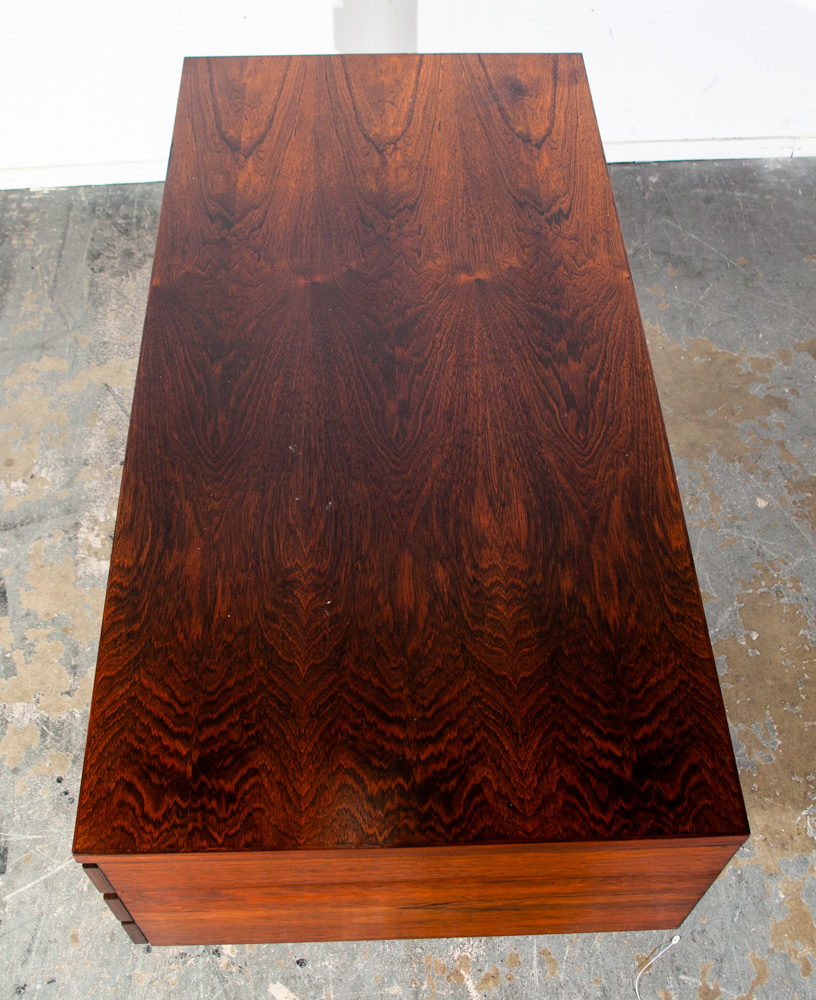 Mid Century Danish Modern Desk Brazilian Rosewood Executive Kai Kristiansen Mcm Floating Office 6 drawer Locking Bookshelf - Image 3