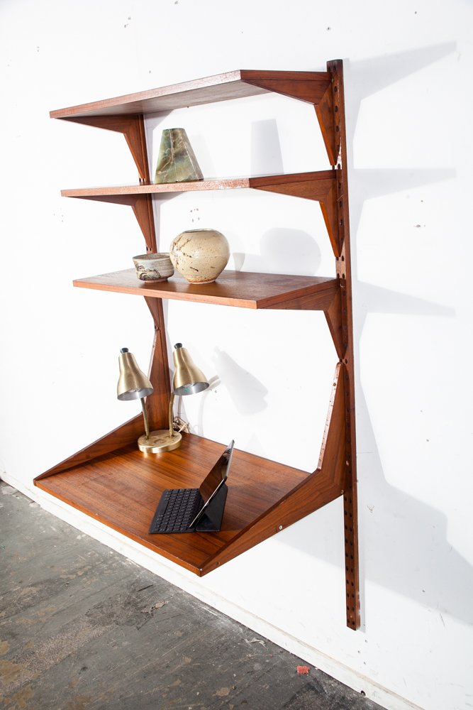 Mid Century Danish Modern Wall Unit Teak Poul Cadovius Cado Desk Modular Shelves Denmark Vintage Adjustable - Image 3