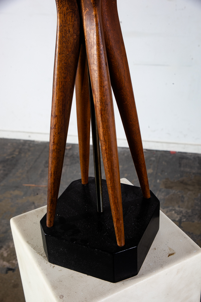 Mid Century Modern Table Lamp Sculptural Walnut Wood Adrian Pearsall Kagan Brass Vintage Danish Mcm Denmark - Image 7