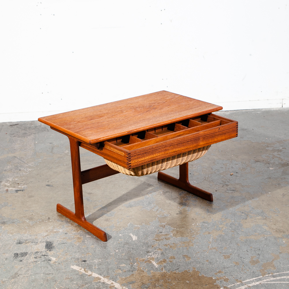 Mid Century Danish Modern Sewing Table Side End Teak Kai Kristiansen Vildbjerg M - Image 6