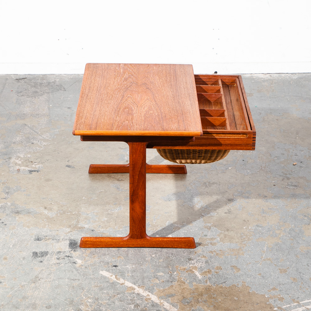 Mid Century Danish Modern Sewing Table Side End Teak Kai Kristiansen Vildbjerg M - Image 7