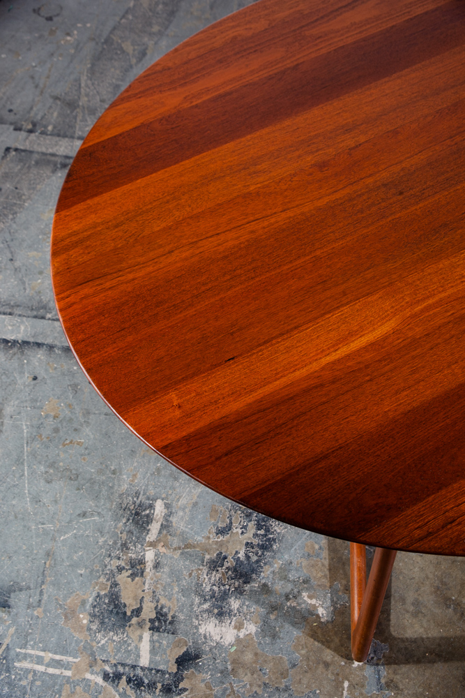 Mid Century Danish Modern Dining Table Solid Teak Peter Hvidt France & Son Orla Molgaard Leaf Oval Round Expanding - Image 10
