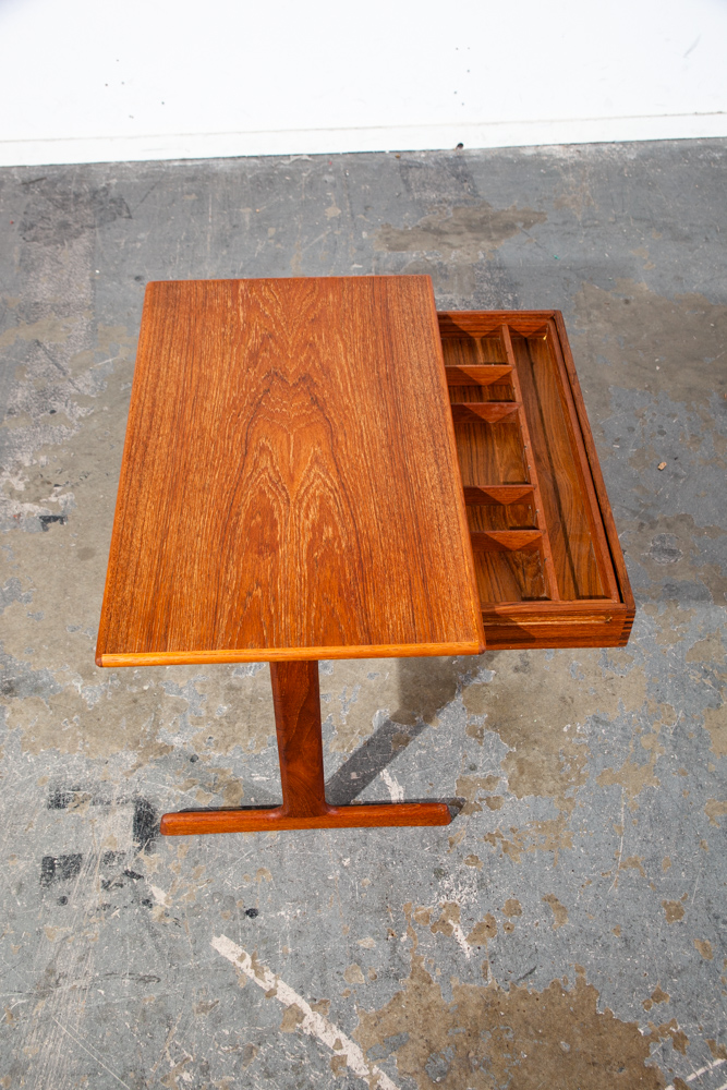 Mid Century Danish Modern Sewing Table Side End Teak Kai Kristiansen Vildbjerg M - Image 9
