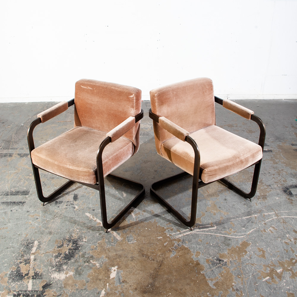 Mid Century Modern Lounge Chairs Cantilever Armchair Milo Baughman Thayer Coggin Vintage Set of Two Danish Mcm Denmark - Image 6