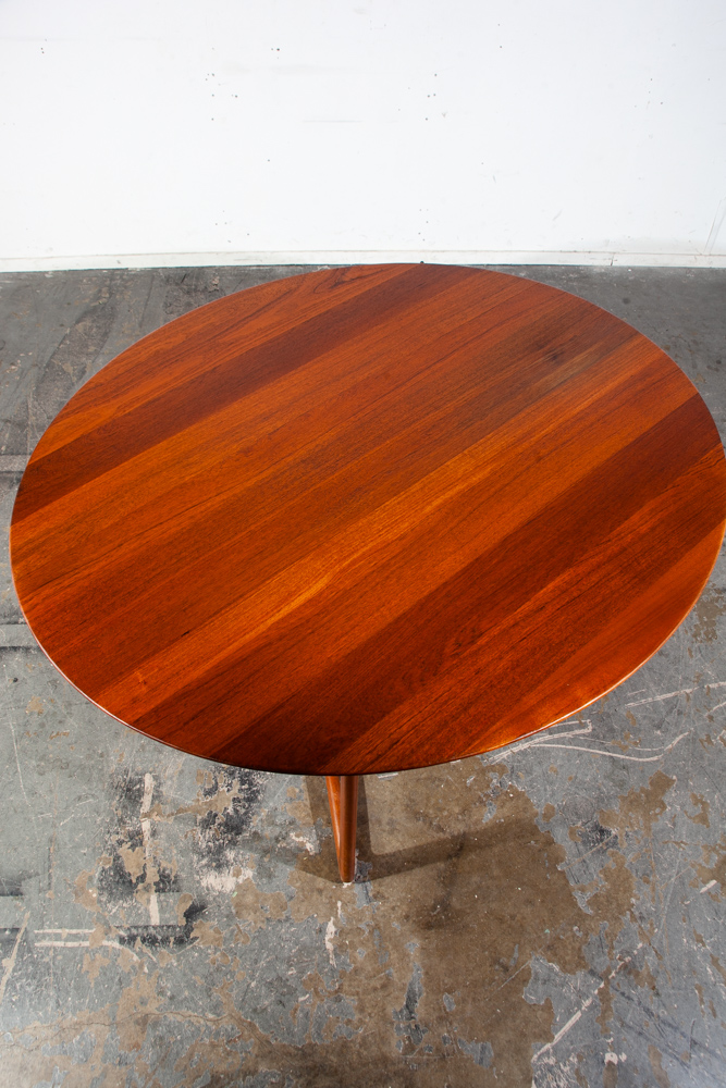 Mid Century Danish Modern Dining Table Solid Teak Peter Hvidt France & Son Orla Molgaard Leaf Oval Round Expanding - Image 3