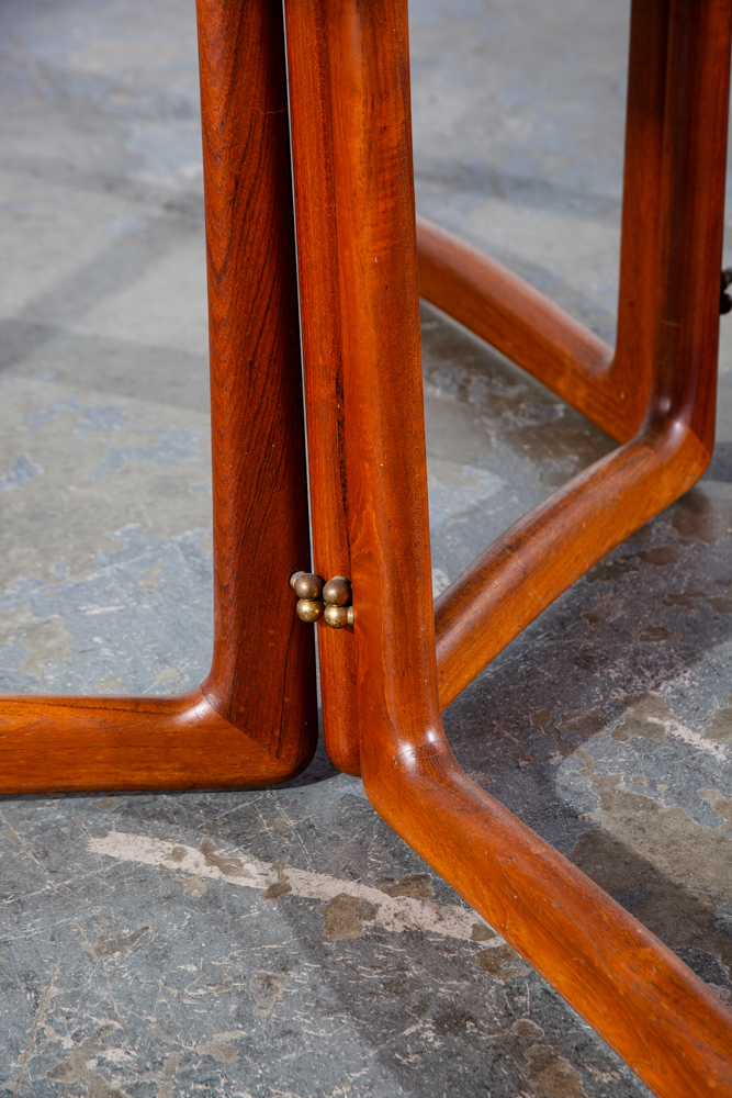 Mid Century Danish Modern Dining Table Solid Teak Peter Hvidt France & Son Orla Molgaard Leaf Oval Round Expanding - Image 12