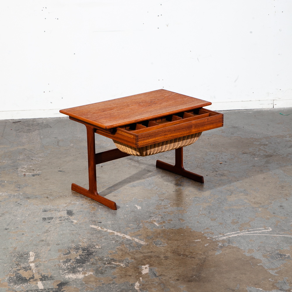Mid Century Danish Modern Sewing Table Side End Teak Kai Kristiansen Vildbjerg M - Image 2