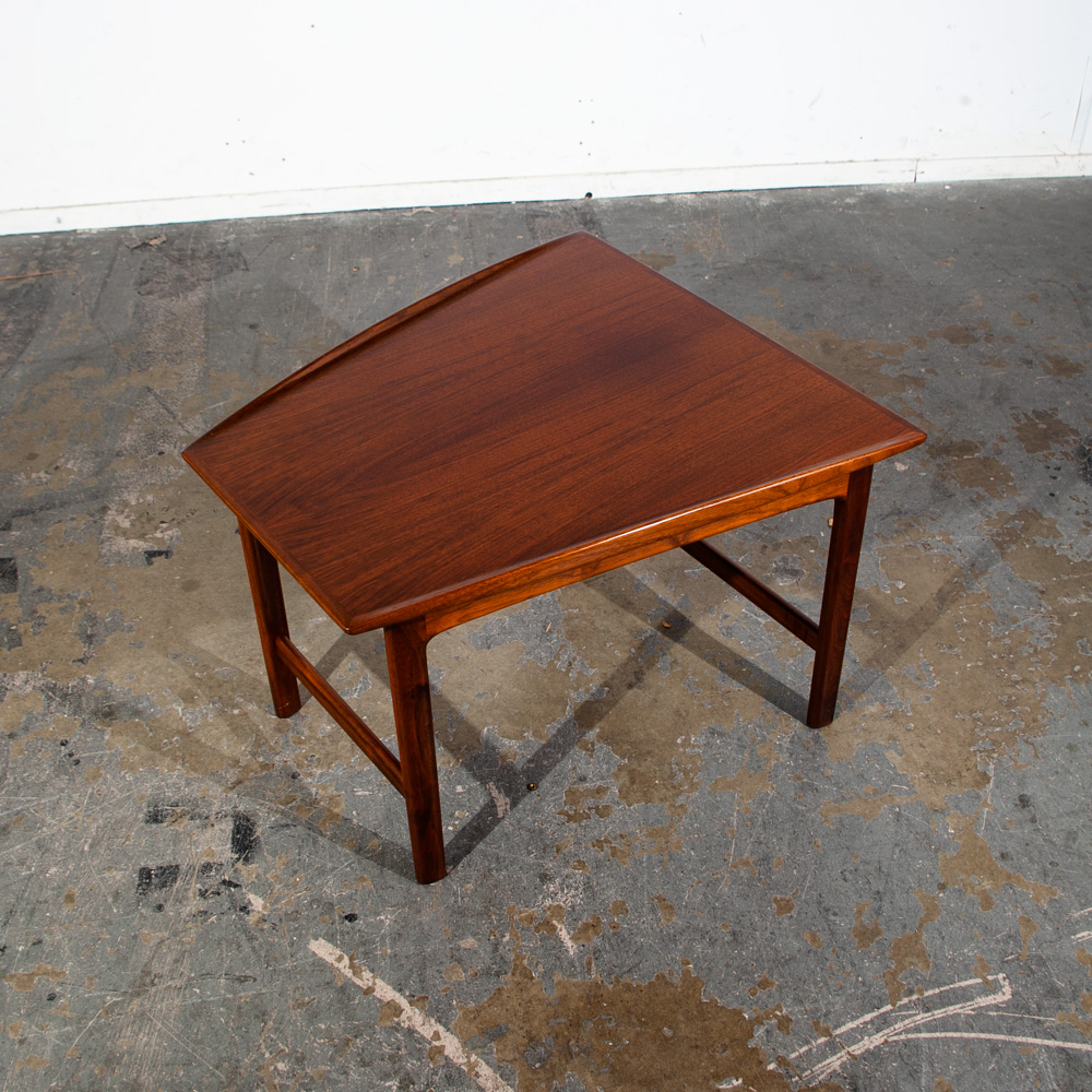 Mid Century Danish Modern Vintage Side Table End Nightstand Dux Folke Ohlsson Wedge Mcm