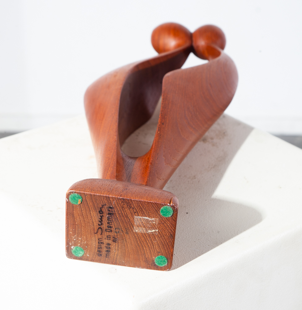 Mid Century Danish Modern Sculpture Solid Teak Wood Denmark Abstract Signed Mcm - Image 3