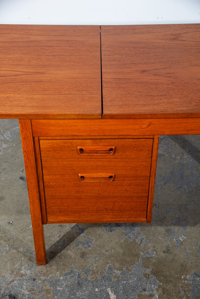 Mid Century Danish Modern Desk Office Flip Top Drop leaf Teak Vodder Denmark NM - Image 7