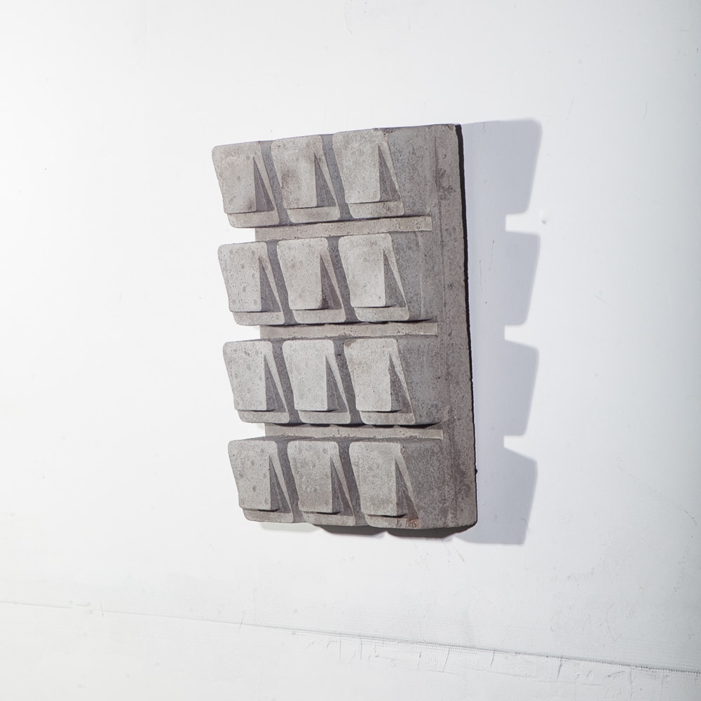 Mid century Modern Sculpture Original Art Wall Cubist Grey Abstract Studio - Image 5