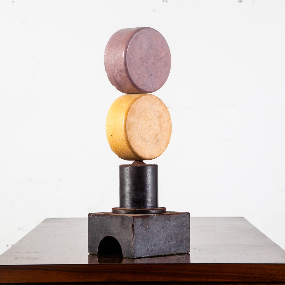 Mid Century Modern Sculpture Original Modular Art Abstract Circles s Metal Small