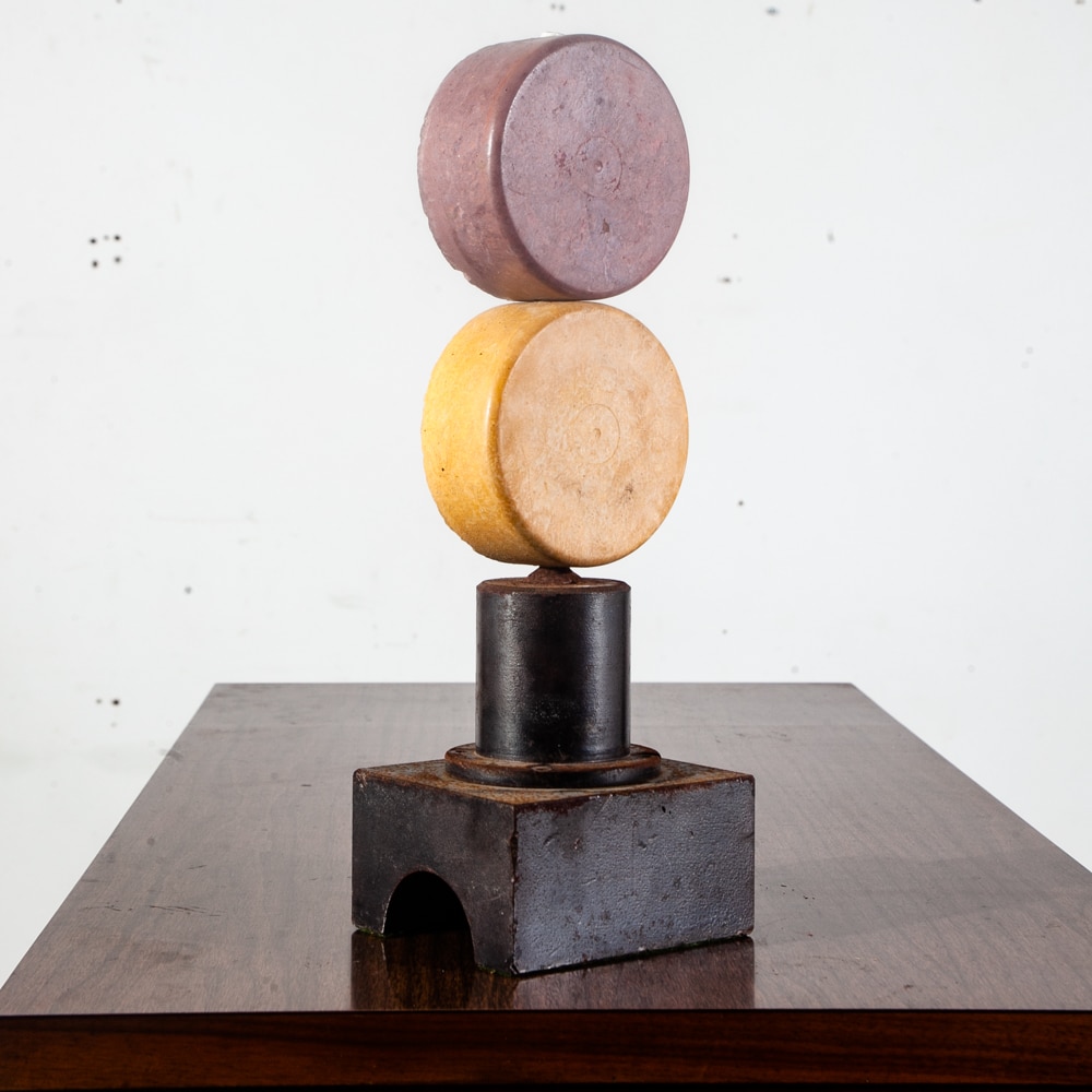 Mid Century Modern Sculpture Original Modular Art Abstract Circles s Metal Small - Image 8