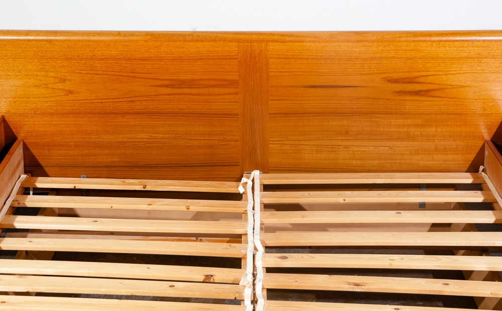 Mid Century Danish Modern Headboard Teak Bed Frame Queen Floating Denmark - Image 8