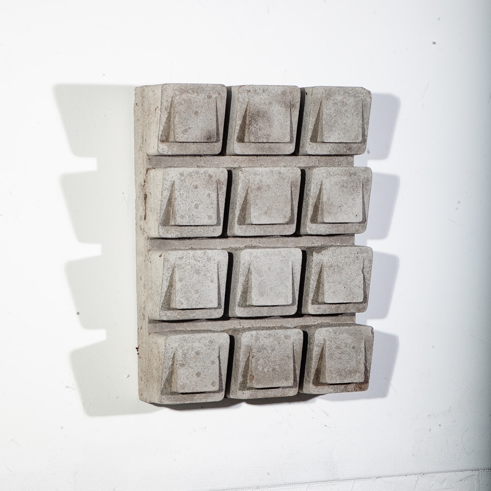 Mid century Modern Sculpture Original Art Wall Cubist Grey Abstract Studio - Image 3