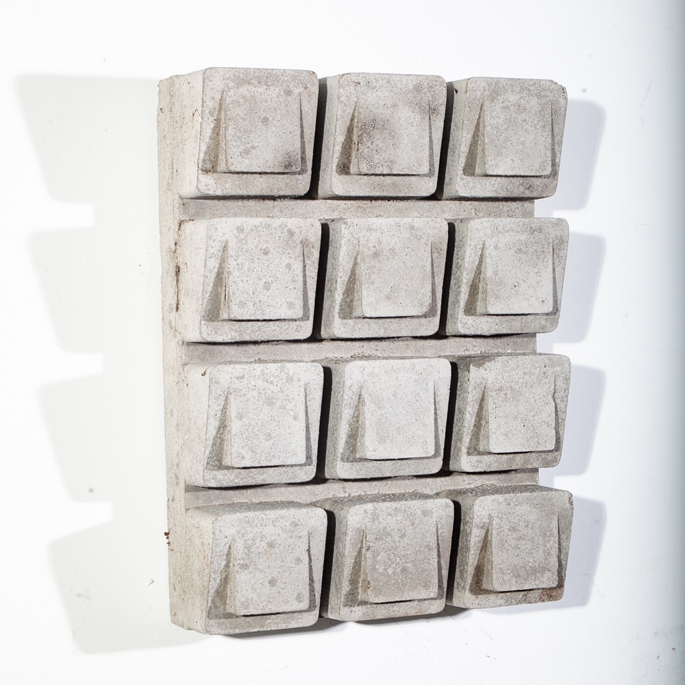Mid century Modern Sculpture Original Art Wall Cubist Grey Abstract Studio