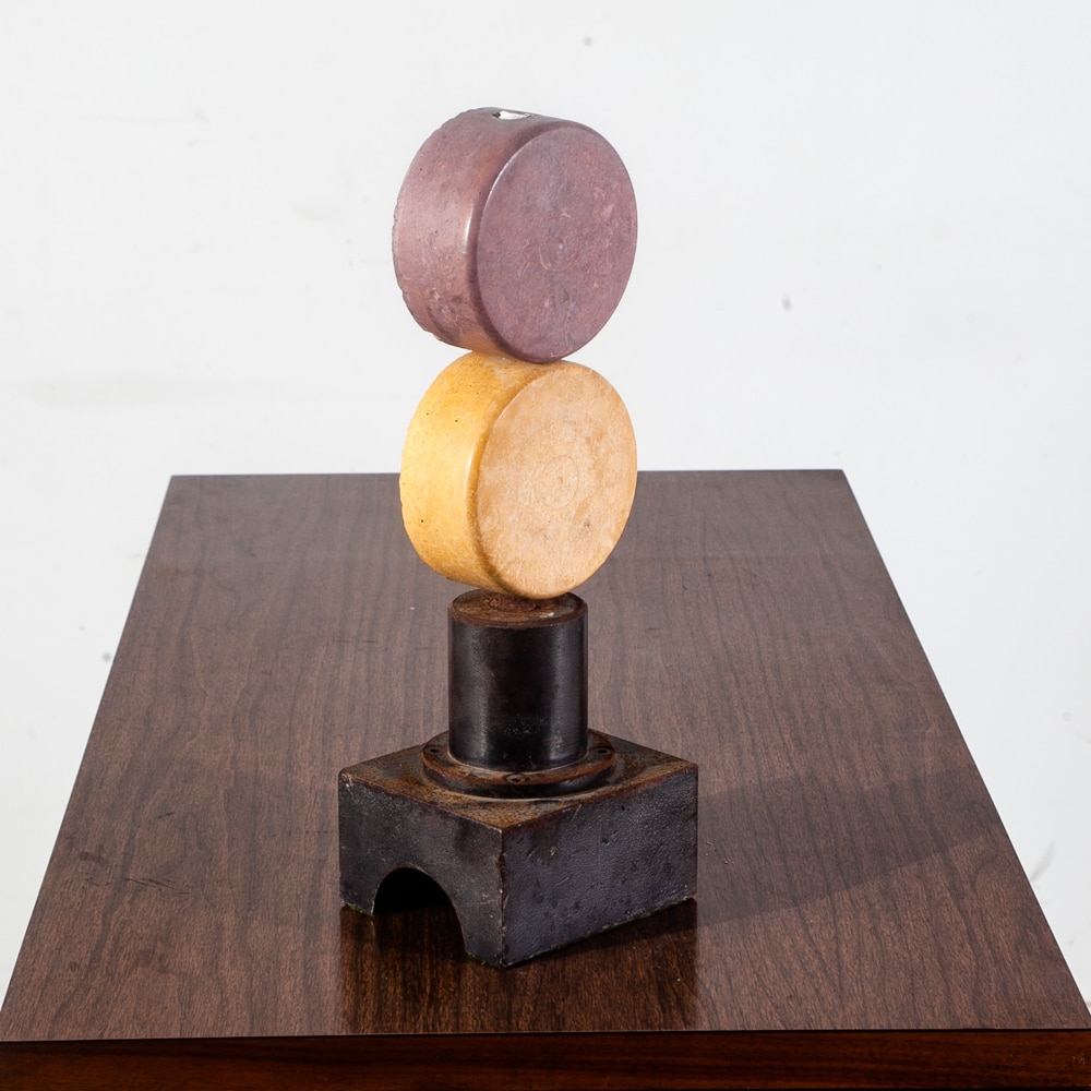 Mid Century Modern Sculpture Original Modular Art Abstract Circles s Metal Small - Image 4