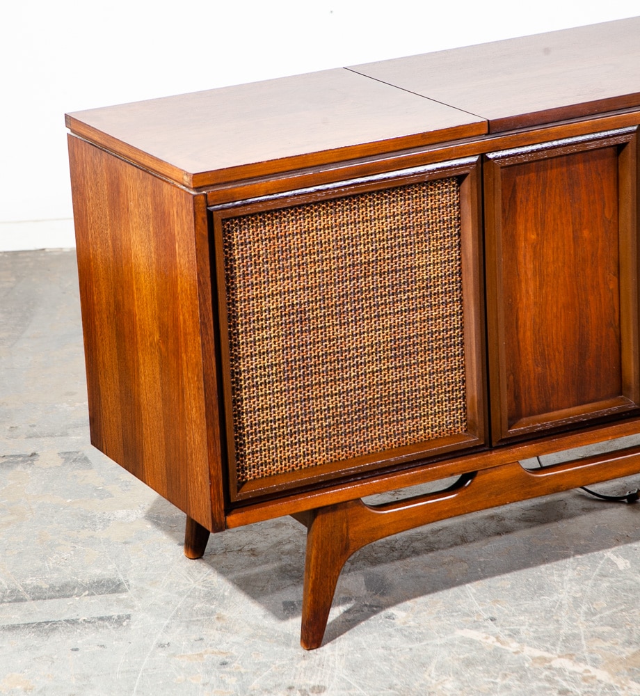 Mid Century Modern Stereo Console Record Player Silvertone Serviced Hifi Radio - Image 10