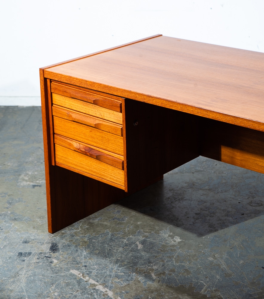 Mid Century Danish Modern Desk Executive Teak Denmark Vintage Office Wood File - Image 9