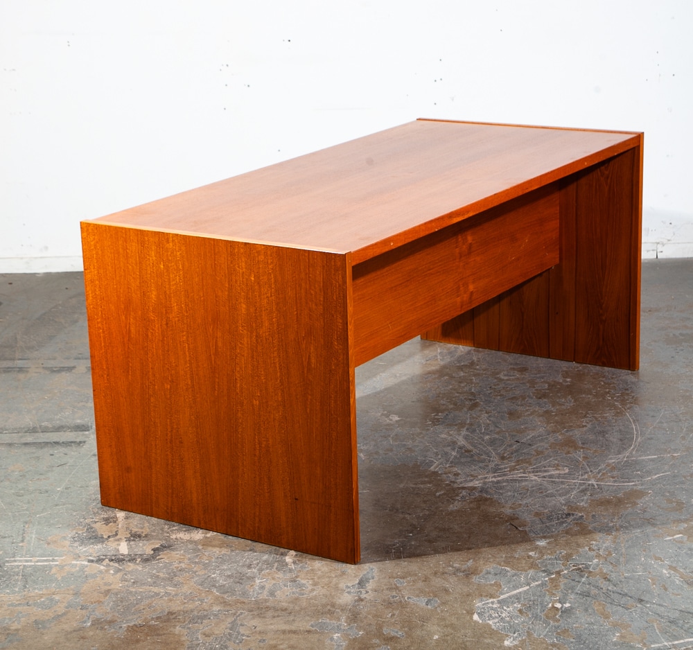 Mid Century Danish Modern Desk Executive Teak Denmark Vintage Office Wood File - Image 3