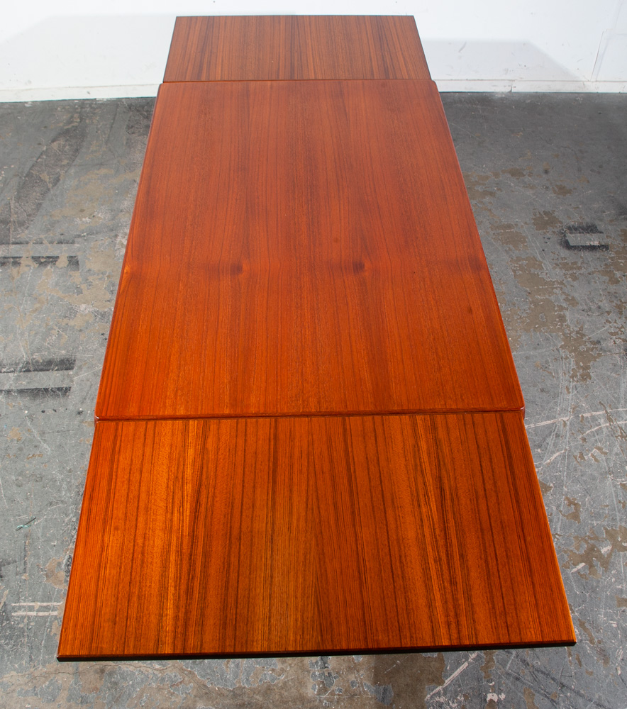 Mid Century Danish Modern Henning Kjaernulf Vejle Mobler Teak Draw Leaf x2 Extending Wood Large Denmark - Image 3