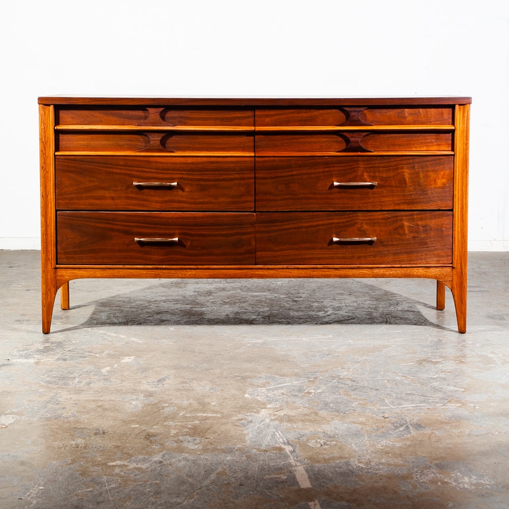 Mid Century Modern Dresser Credenza Kent Coffey 6 Drawer Perspecta Brasilia Wood - Image 2