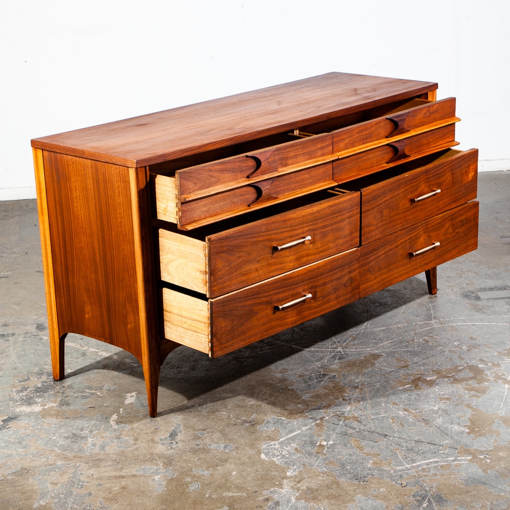 Mid Century Modern Dresser Credenza Kent Coffey 6 Drawer Perspecta Brasilia Wood - Image 3