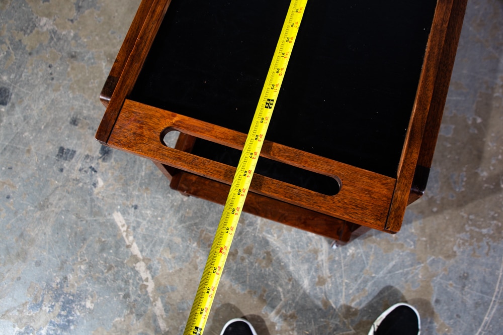 Mid Century Modern Serving Cart Trolley Rolling Tray Black Table Walnut Vintage - Image 10