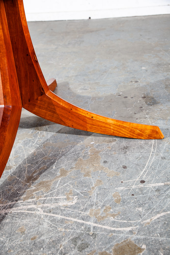 Mid Century Modern Dining Table Solid Cherry Wood Sculpted Round Custom Vintage Thos Moser - Image 11