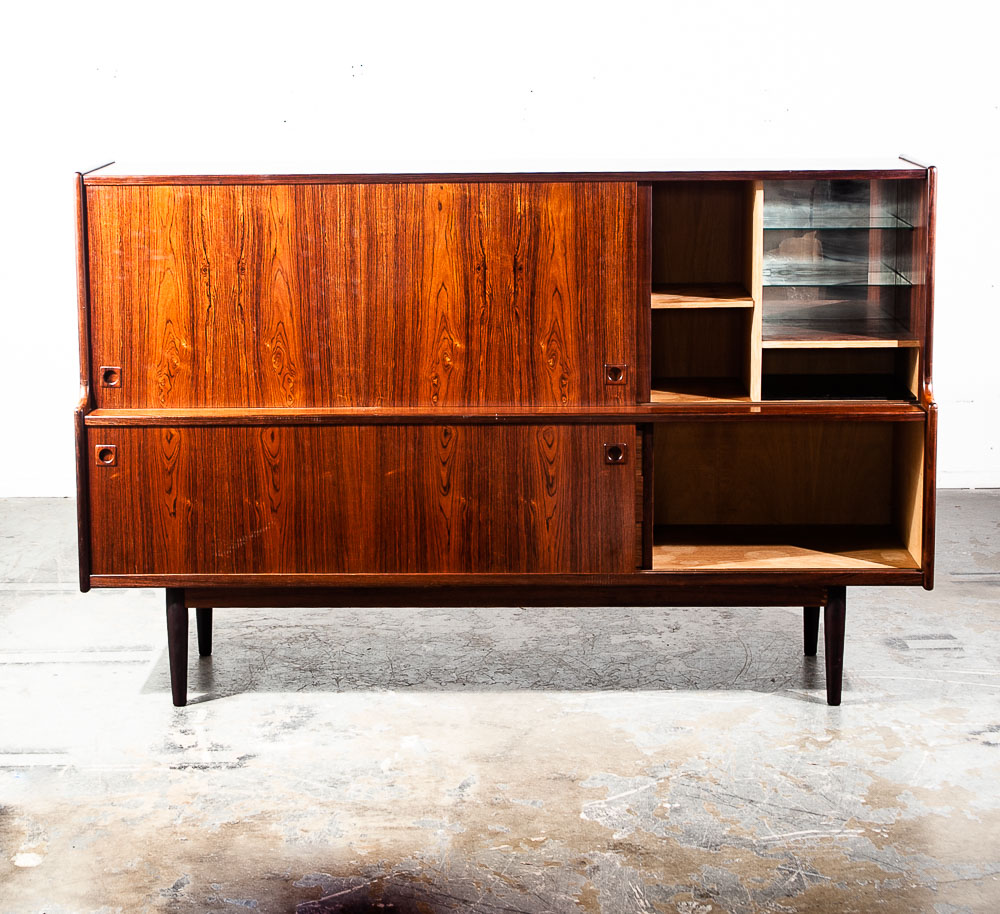 Mid Century Danish Modern Credenza Sideboard Brazilian Rosewood Large Denmark NM - Image 4