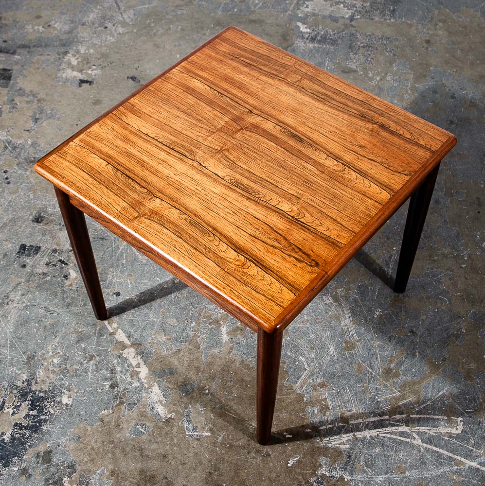 Mid Century Danish Modern End Table Side Square Rosewood Denmark Nightstand Mcm