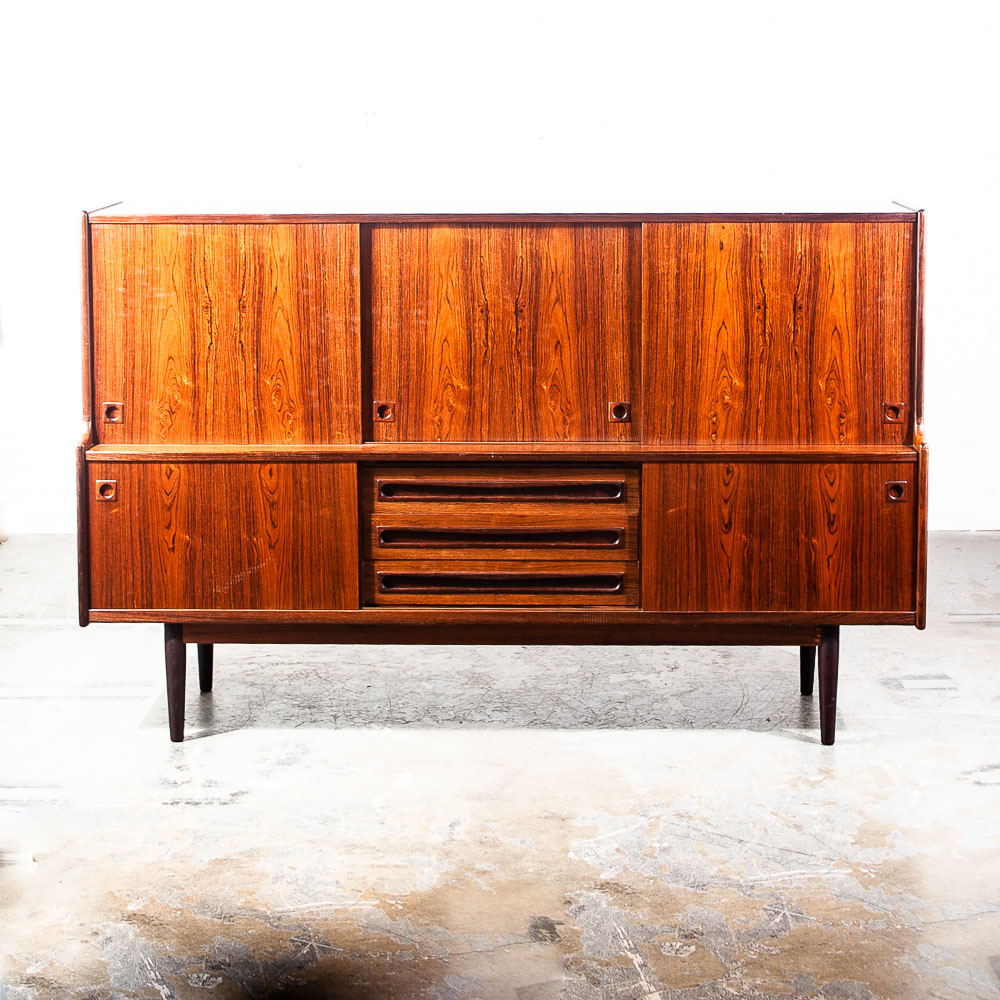 Mid Century Danish Modern Credenza Sideboard Brazilian Rosewood Large Denmark NM - Image 2