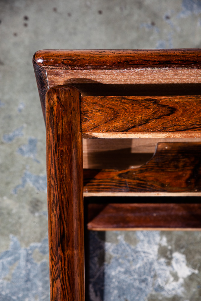 Mid Century Danish Modern End Table Side Square Rosewood Denmark Nightstand Mcm - Image 8