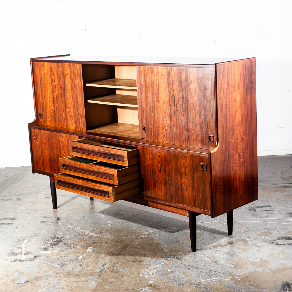 Mid Century Danish Modern Credenza Sideboard Brazilian Rosewood Large Denmark NM - Image 5