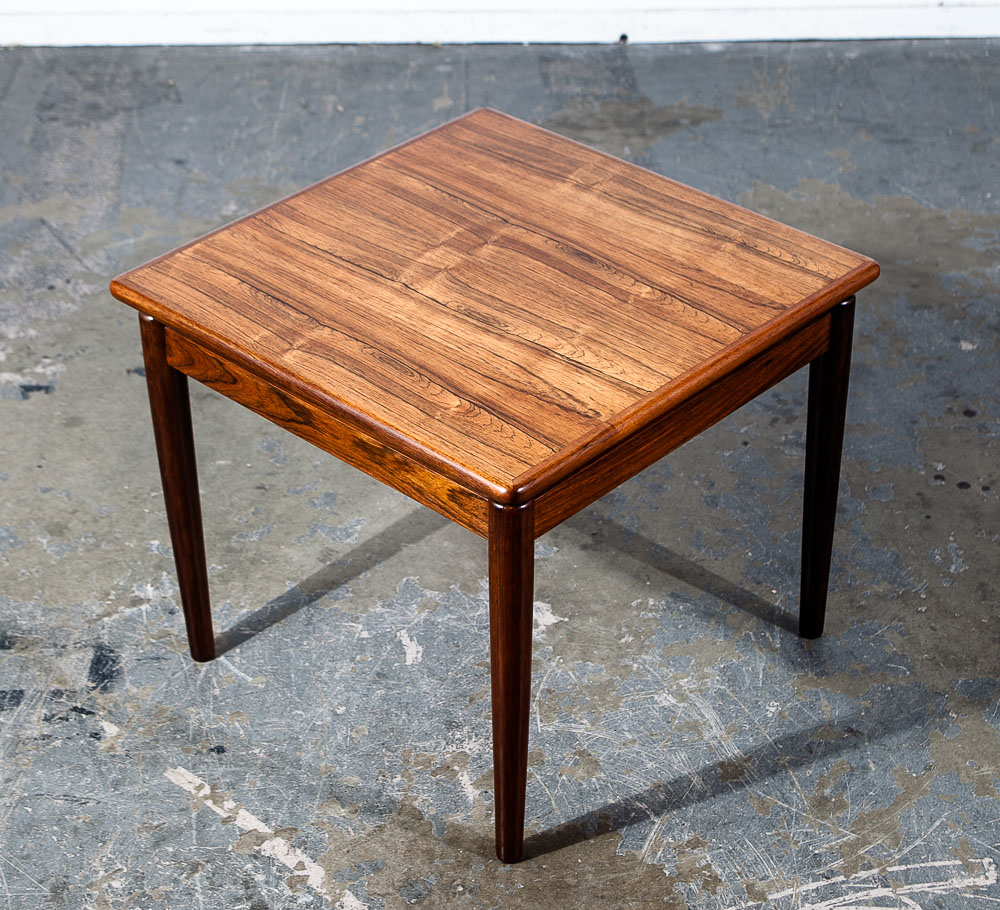 Mid Century Danish Modern End Table Side Square Rosewood Denmark Nightstand Mcm - Image 3