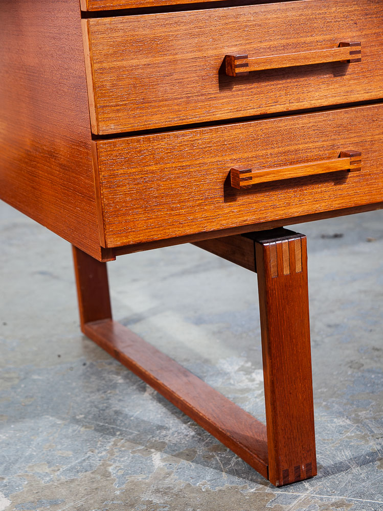 Mid Century Danish Modern Desk Teak Wood Executive Kai Kristiansen Mcm Denmark - Image 12