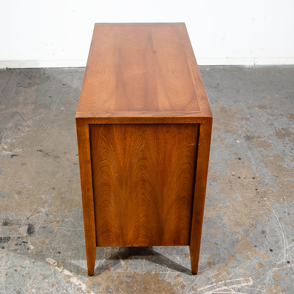 Mid Century Modern Credenza Century Media Cabinet Walnut Doors Compact Danish - Image 6