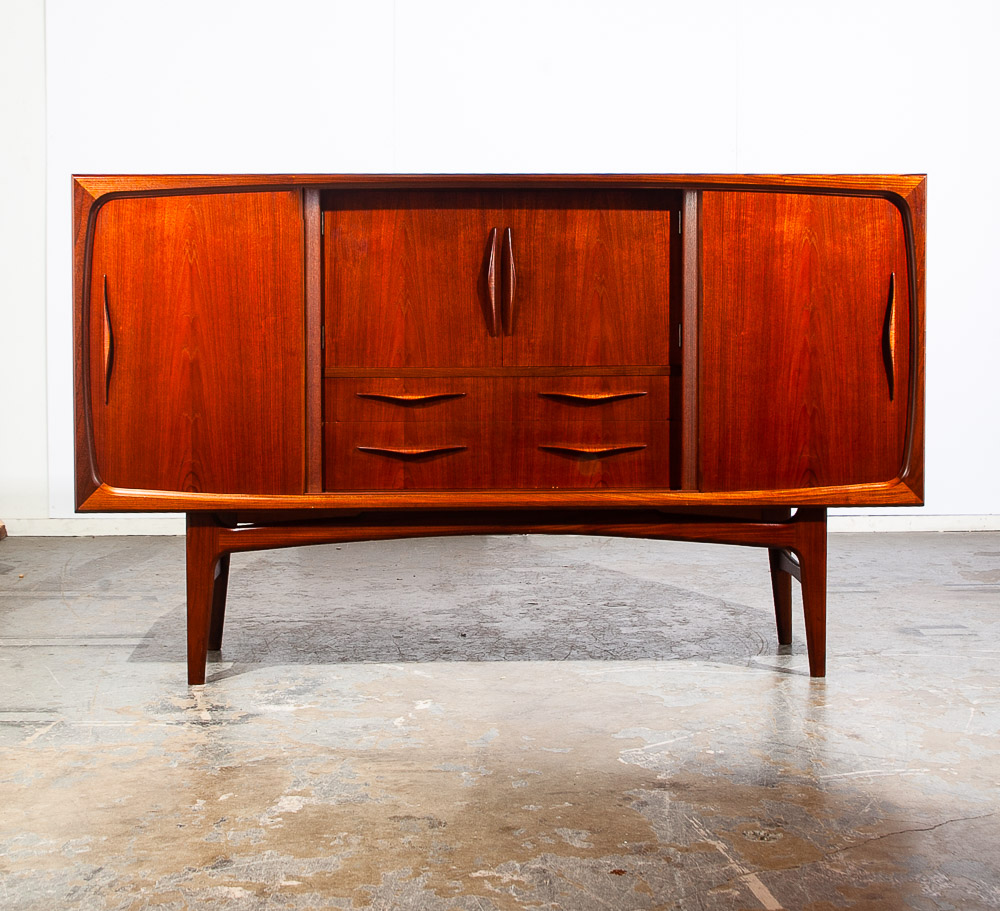 Mid Century Danish Modern Credenza Brazilian Rosewood Sideboard Large Cabinet NM - Image 2