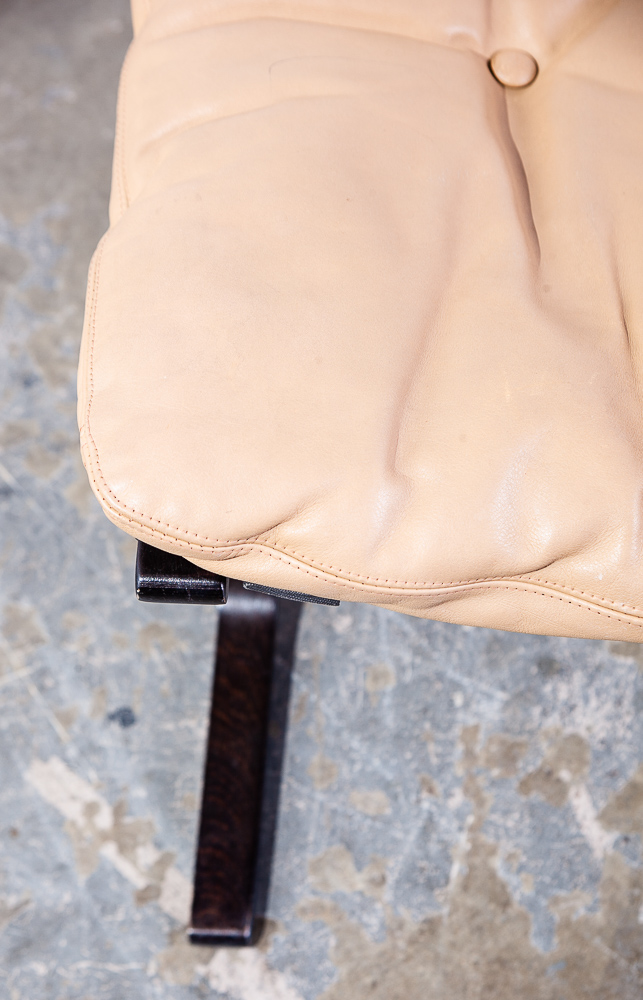 Mid Century Danish Modern Lounge Chair Tan Leather Ingmar Relling Westnofa Black - Image 11